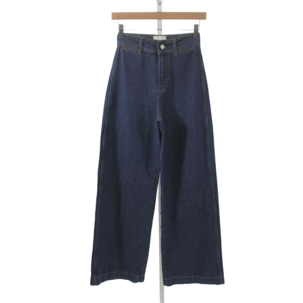 Reformation Unisex Wide Leg Dark Blue Jeans Size 23